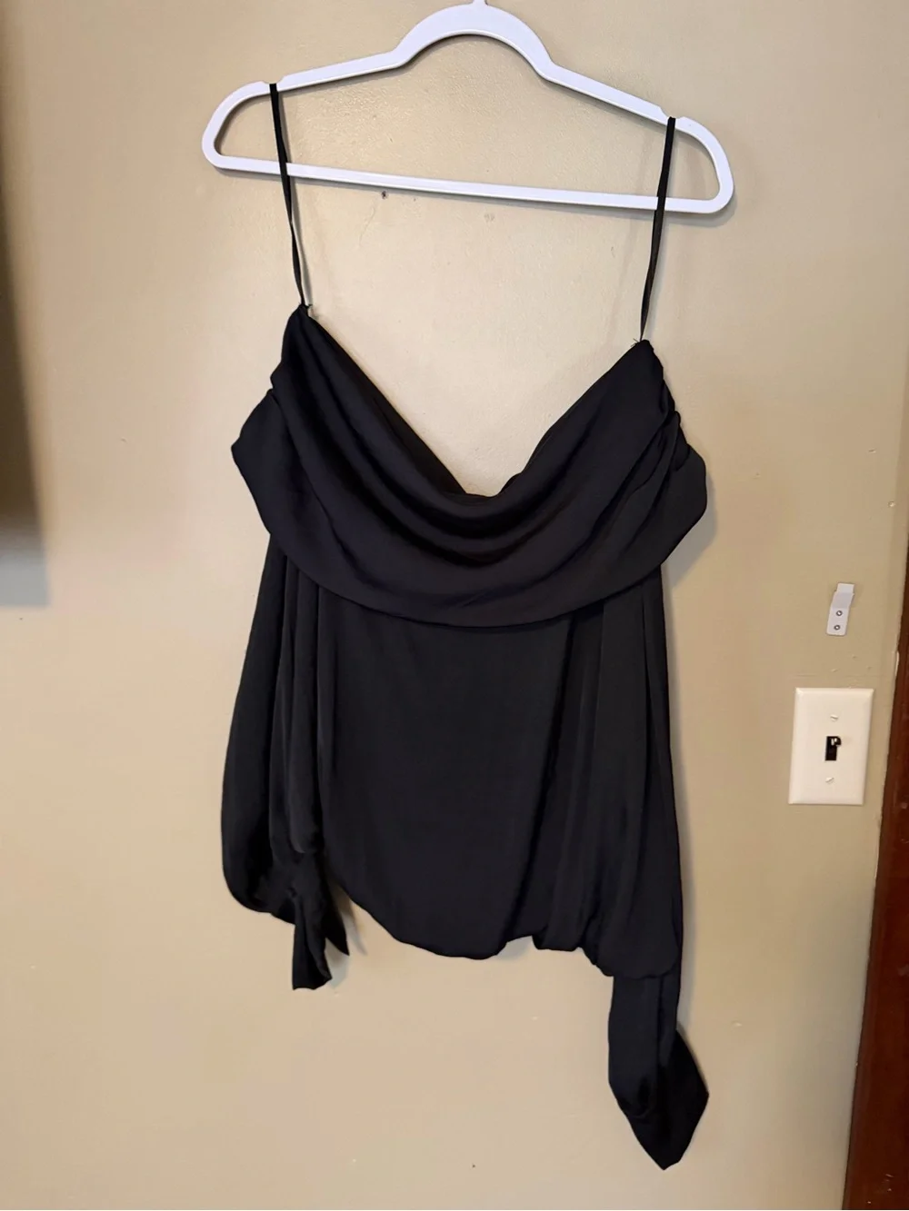 Free People Jenna Off-Shoulder Draped Long-Sleeve Top NEW